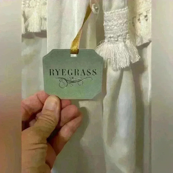 Ryegrass Ivory Tassel Boho Victorian Blouse Large NWT Love Bowery Poplin - Picture 8 of 11